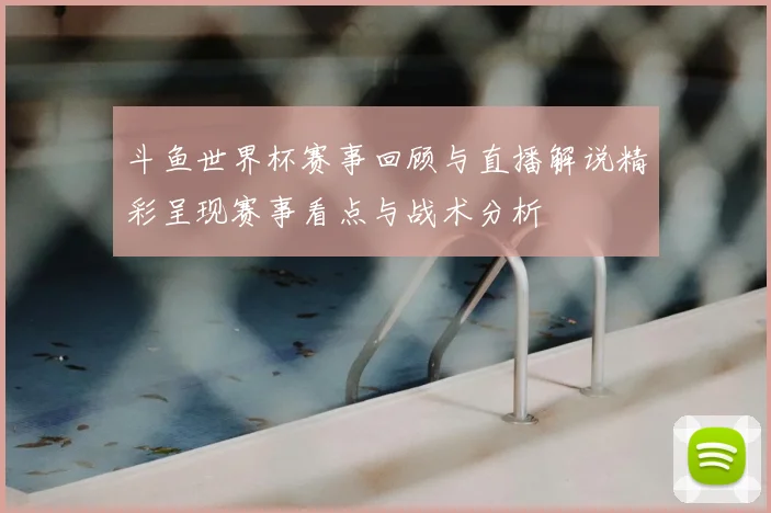 斗鱼世界杯赛事回顾与直播解说精彩呈现赛事看点与战术分析